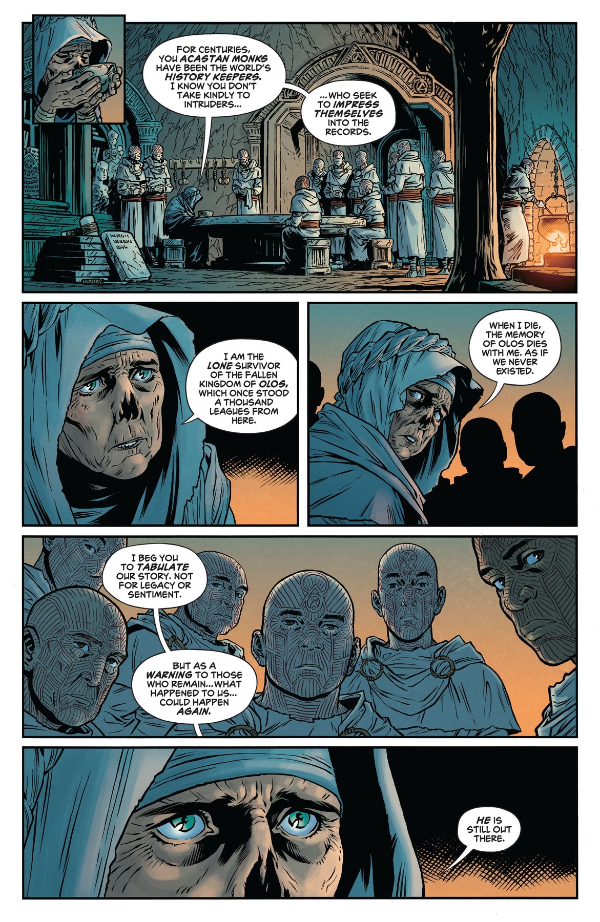 Acastan monks in BRZRKR: Fallen Empire
