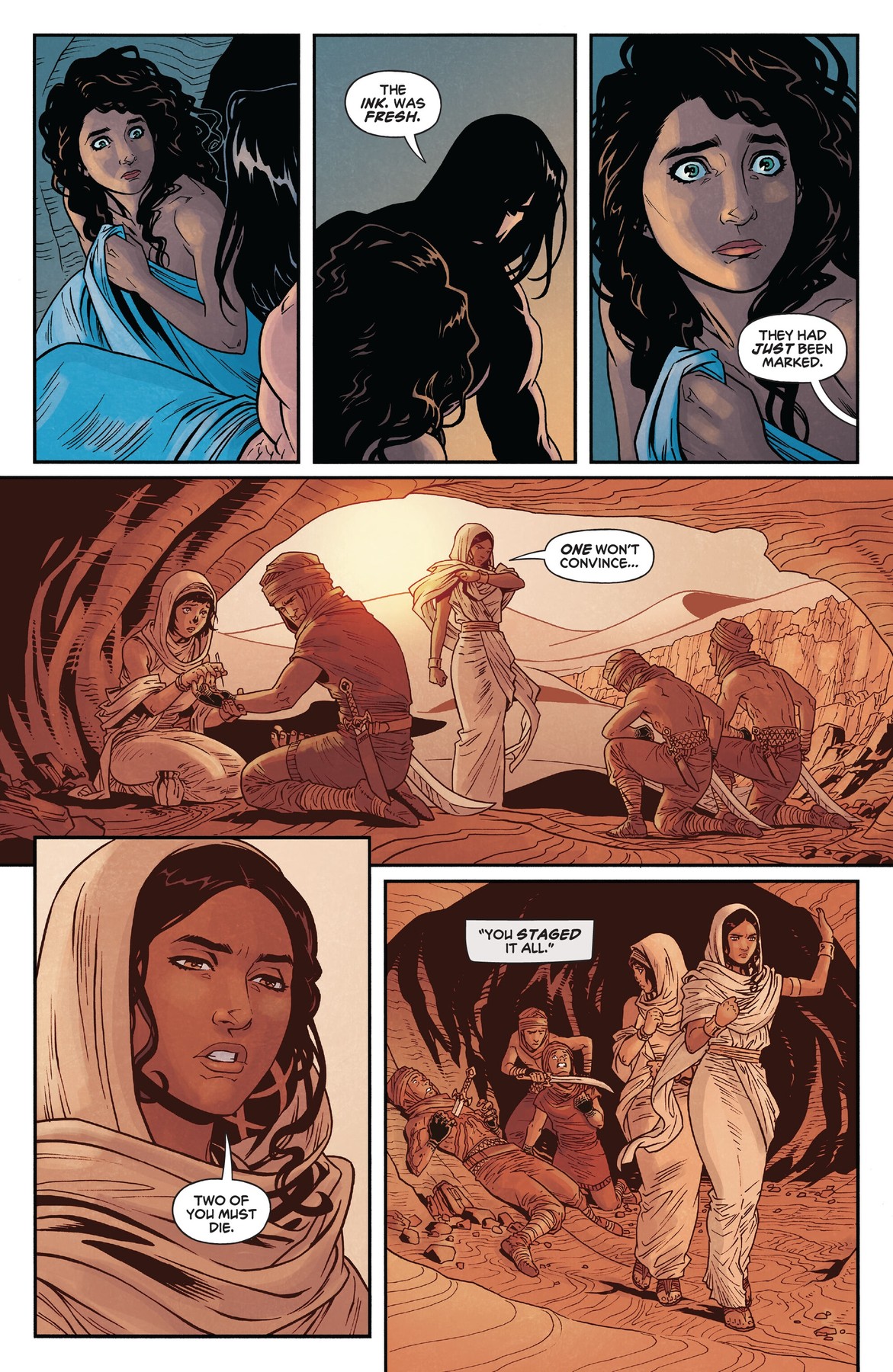 Asana's people and handmaidens in BRZRKR: Fallen Empire